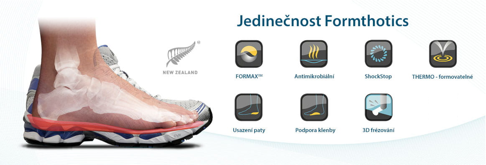Termoplastické stélky Formthotics - individuální ortopedické vložky do bot